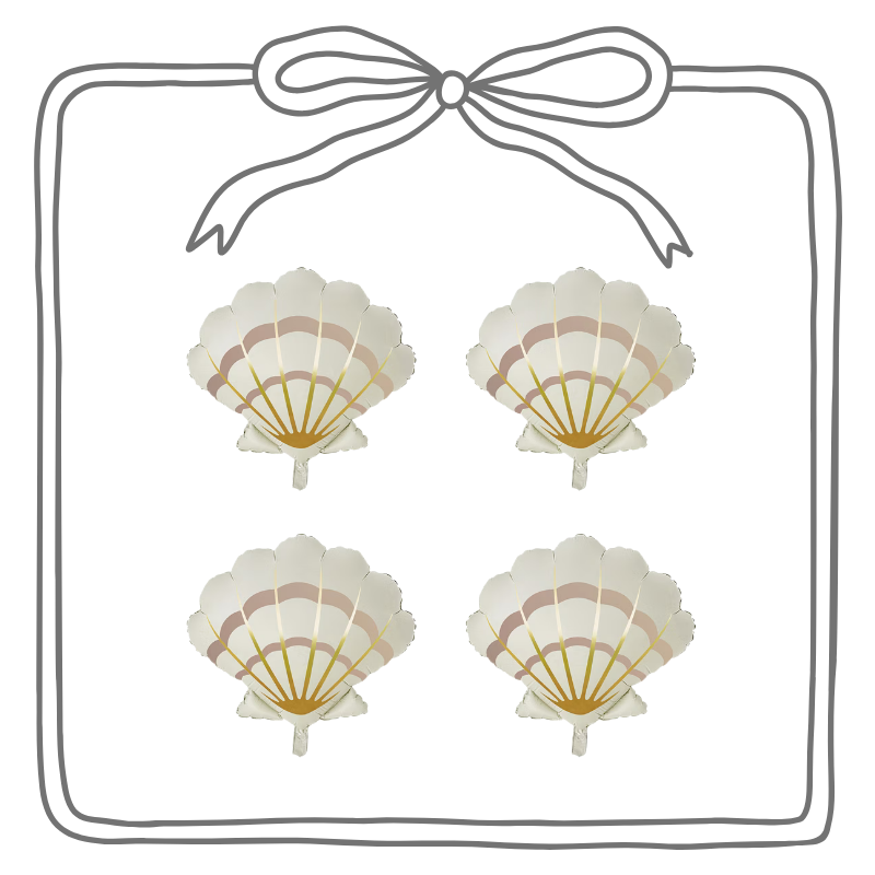 Schelp folieballonnen 4 stuks