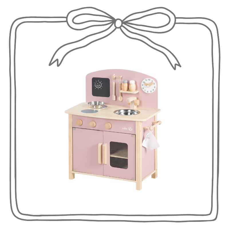 Roba speelkeuken met 2 kookplaten, gootsteen, kraan en accessoires